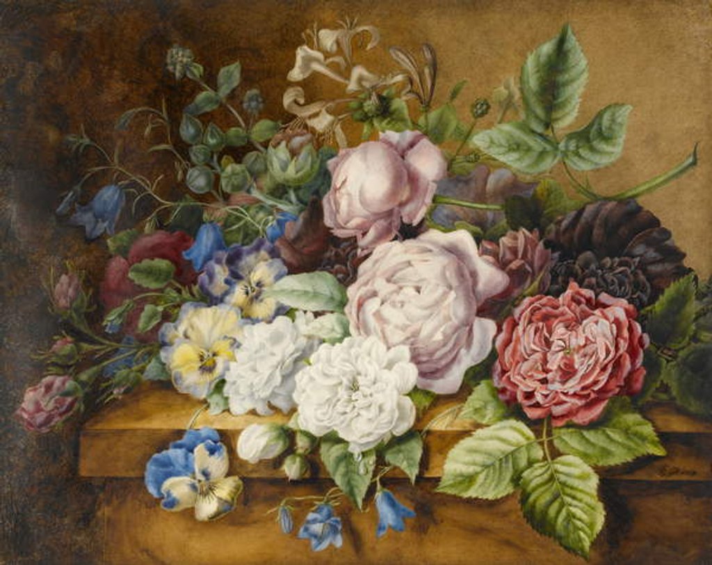 Detail of Flowers on a Ledge, 1814 by Ernestine Panckoucke