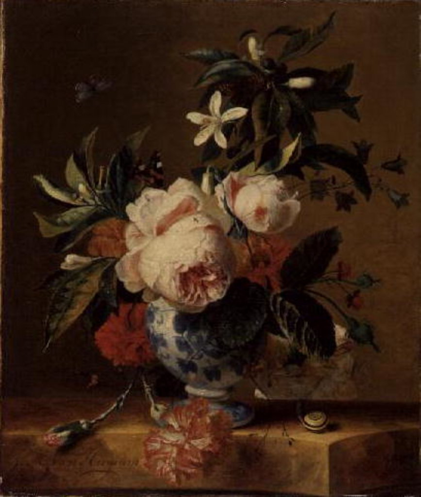 Detail of A Vase of Flowers, 1729 by Michiel van Huysum