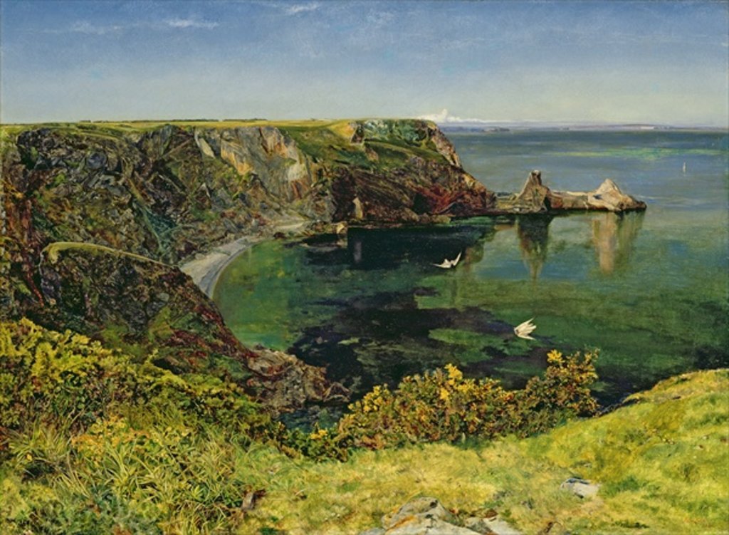Detail of Anstey's Cove, Devon, 1854 by John William Inchbold