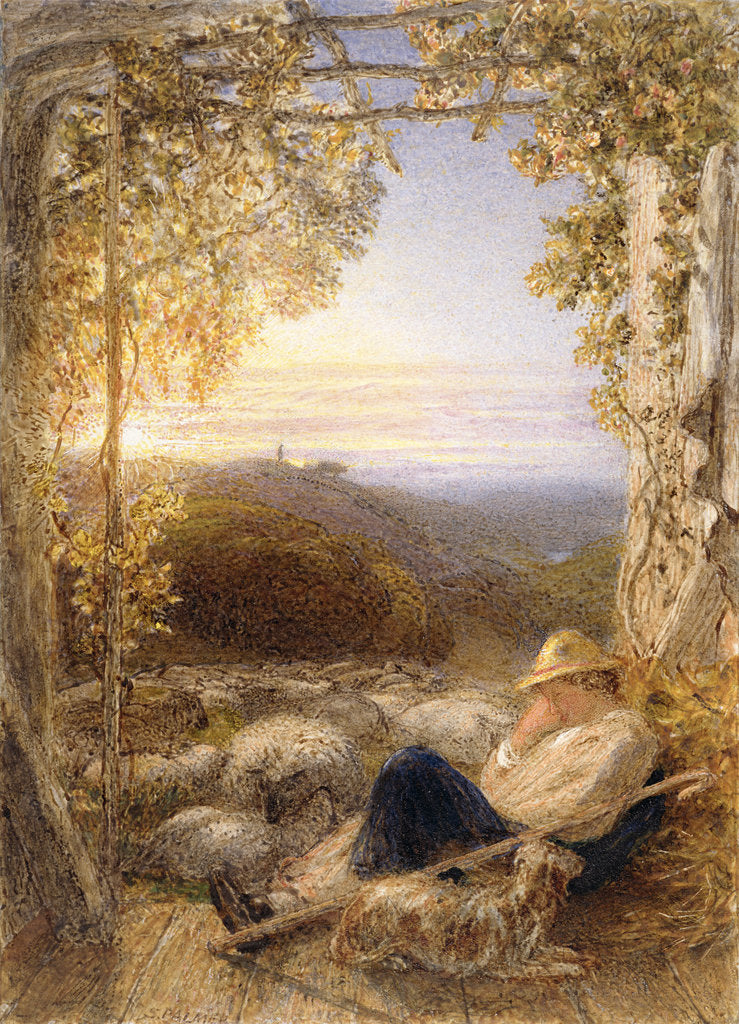 Detail of Sleeping Shepherd - Morning, c.1857 by Samuel Palmer