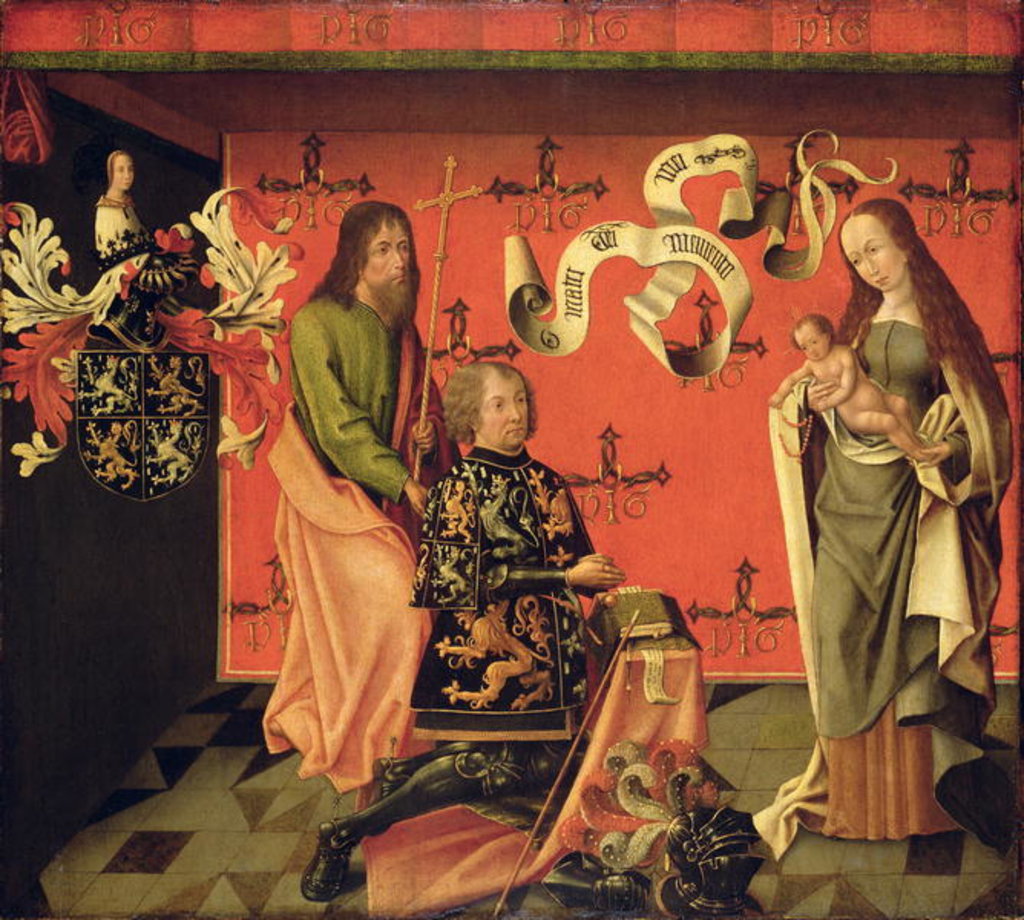 Detail of Portrait of the Chevalier Philip Hinckaert and St. Philip the Apostle, before the Virgin and Child, c.1494-1505 by Brabant School