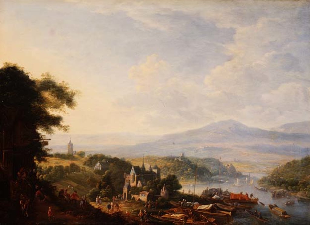 Detail of View on the Rhine, near Cologne, c.1700-10 by Jan the Elder Griffier
