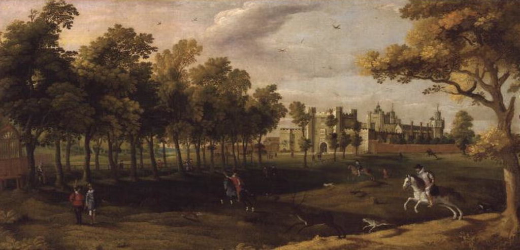 Detail of View of Nonsuch Palace in the time of King James I, early 17th century by Flemish School