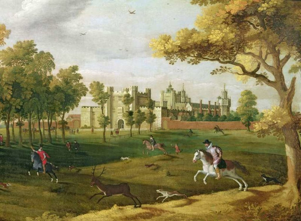 Detail of Nonsuch Palace in the time of King James I, early 17th century by Flemish School