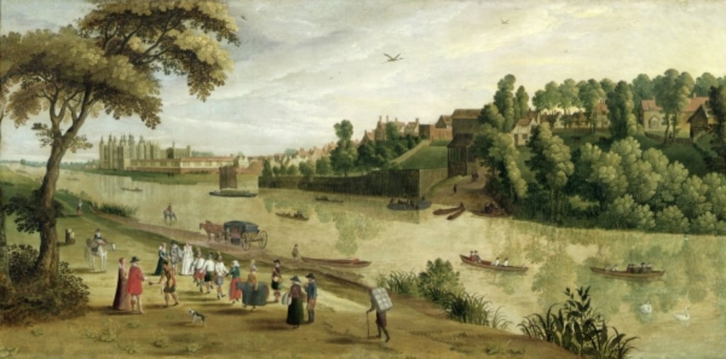 Detail of The Thames at Richmond, with the Old Royal Palace, c.1620 by Flemish School