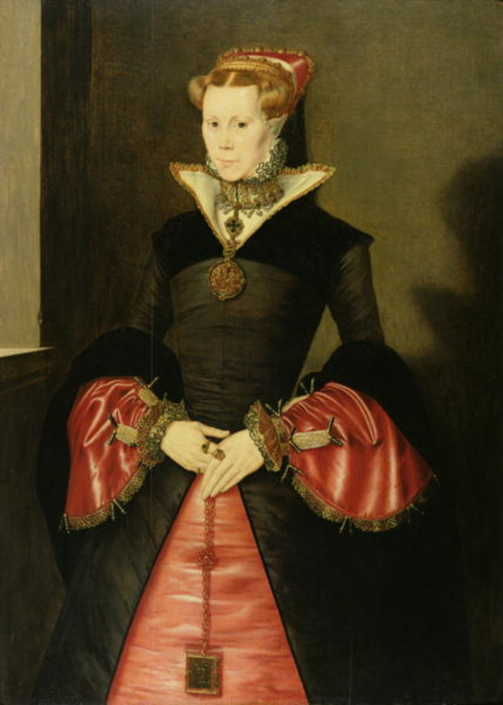 Detail of Unknown Lady from the court of King Edward VI c.1550-55 by Hans Eworth or Ewoutsz