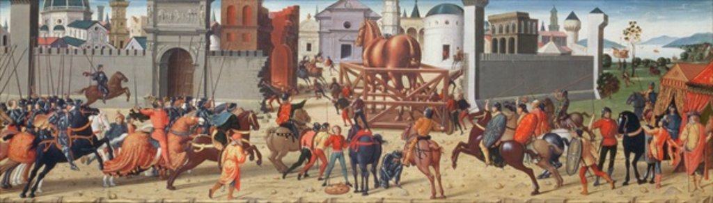 Detail of The Siege of Troy II: The Wooden Horse, c.1490-95 by Biagio di Antonio