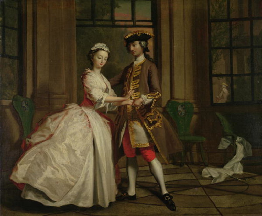 Detail of Pamela and Mr B. in the Summerhouse, from `Pamela: or Virtue Rewarded' by Samuel Richardson published 1740, c.1744 by Joseph Highmore