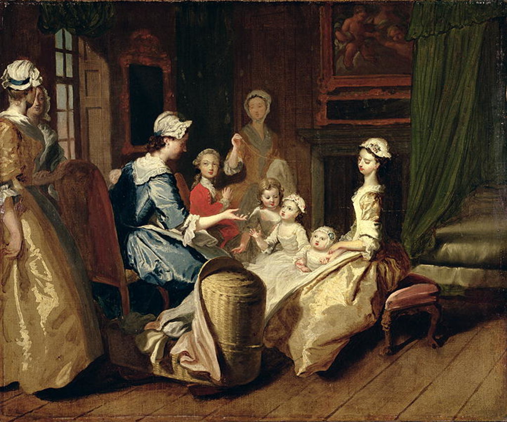 Detail of Pamela tells a nursery tale by Joseph Highmore