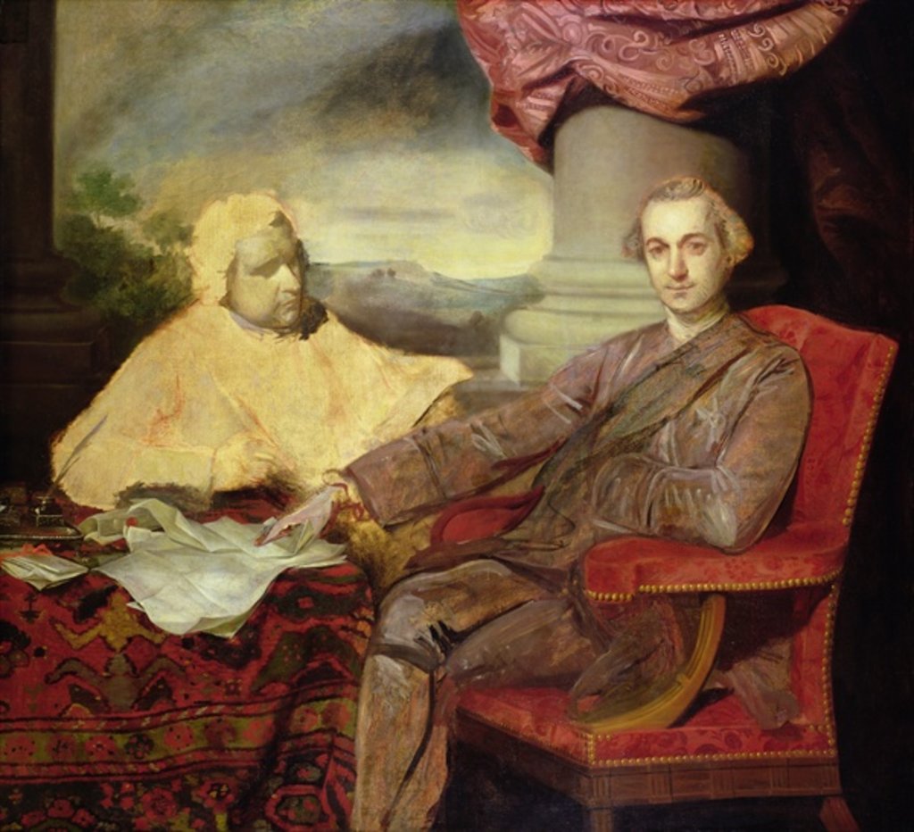 Detail of Portrait of Lord Rockingham and Edmund Burke c.1766 by Joshua Reynolds