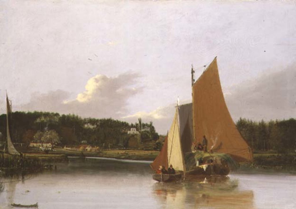 Detail of Boats on the Yare near Bramenton, Norfolk, 1828 by Joseph Stannard