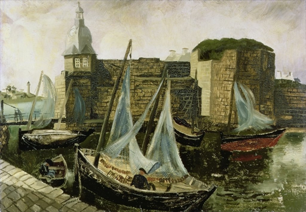 Detail of La Ville-Close, Concarneau, Brittany, 1930 by Christopher Wood
