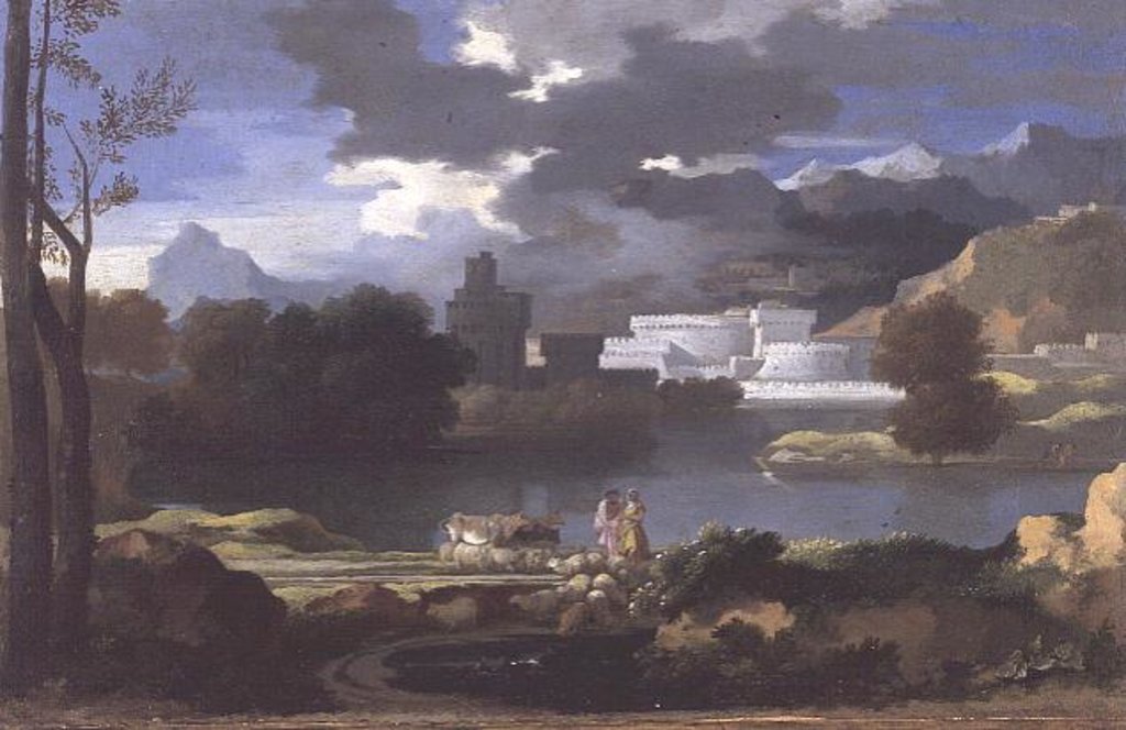 Detail of Classical landscape by Sebastien Bourdon