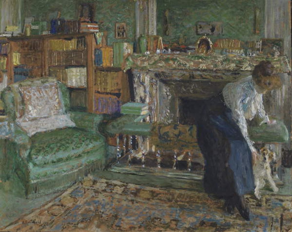 Detail of Marguerite Chapin in her apartment with her dog, 1910 by Edouard Vuillard