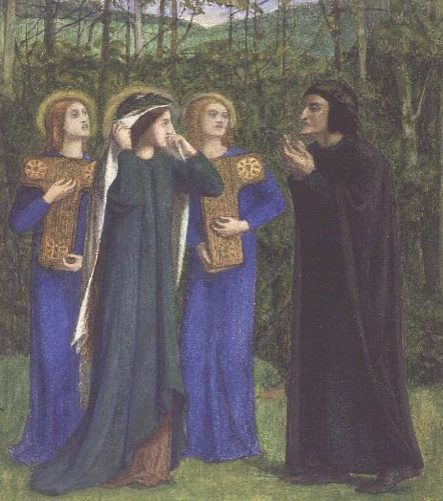 Detail of No.2292 The Salutation of Beatrice in Eden, 1850-54 by Dante Gabriel Charles Rossetti