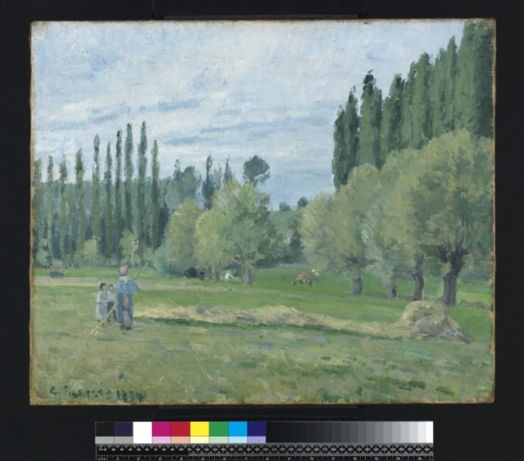 Detail of Haymaking, 1874 by Camille Pissarro