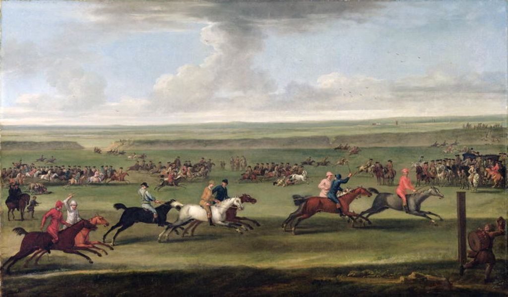 Detail of A race on the beacon course at Newmarket, c.1750 by John Wootton