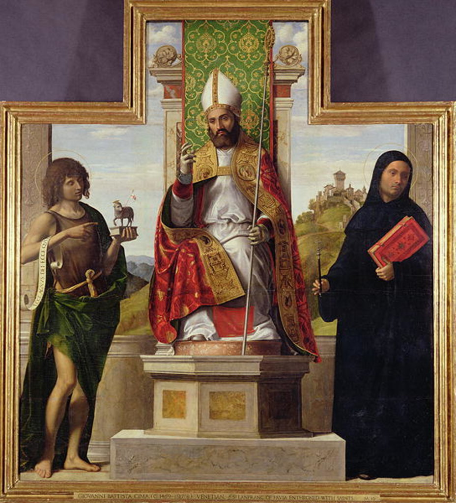 Detail of St. Lanfranc of Pavia enthroned between St. John the Baptist and St. Liberius, c.1515-16 by Giovanni Battista Cima da Conegliano