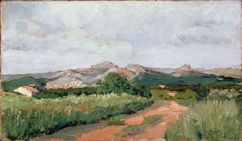 Detail of Provencal Landscape, 1869 by Paul Camille Guigou
