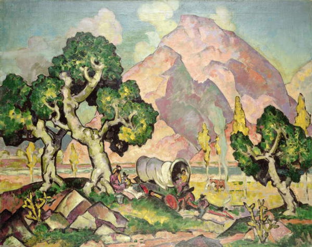 Detail of Road to Taos at the Rio Grande by William Penhallow Henderson