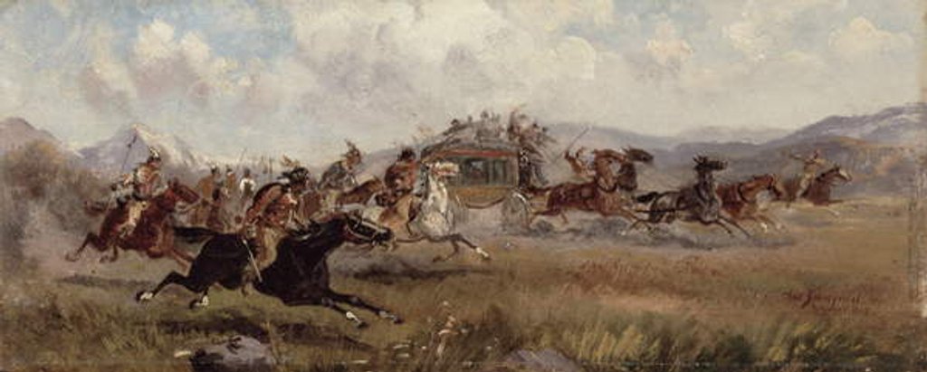 Detail of Sioux Attacking a Stagecoach, 1909 by Charles Schreyvogel