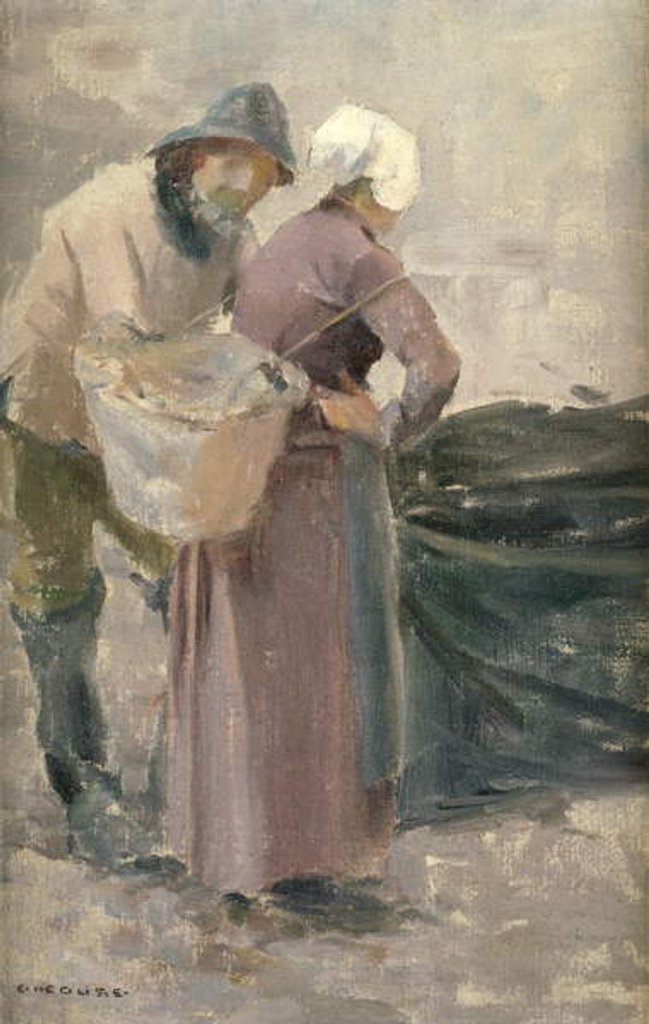 Detail of The Housewife Looking at the Fisherman's Catch, c.1900 by Eanger Irving Couse