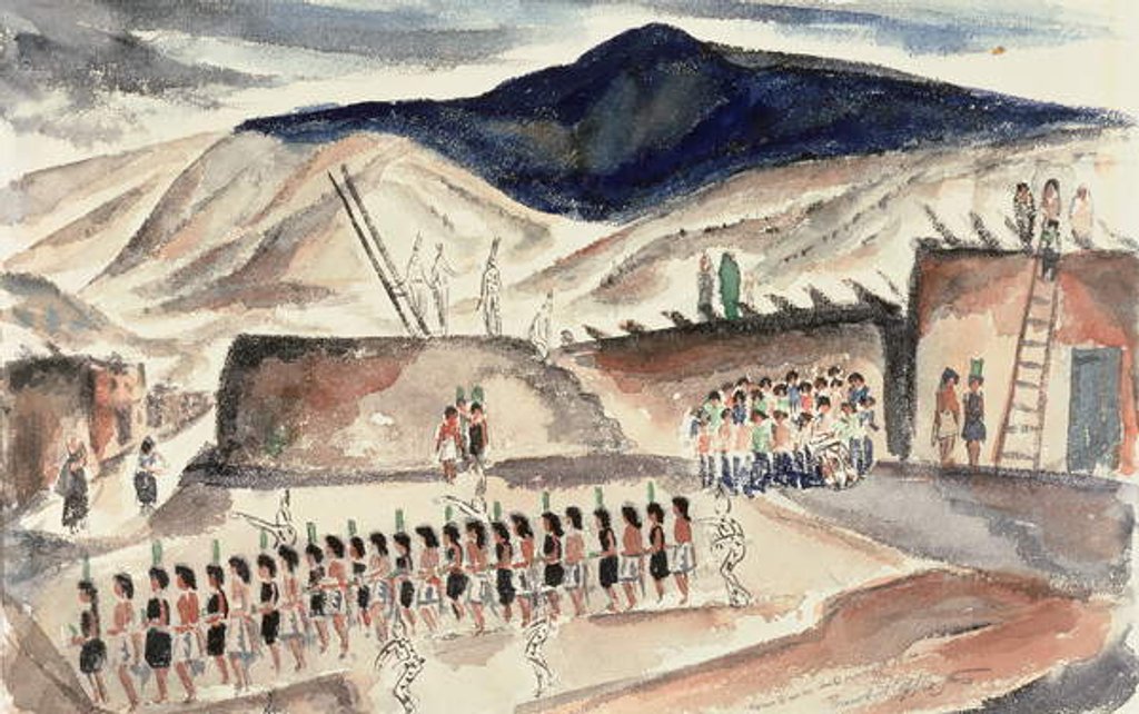 Detail of Green Corn Dance, Santa Domingo, N.M., prior to 1932 by Frank Applegate
