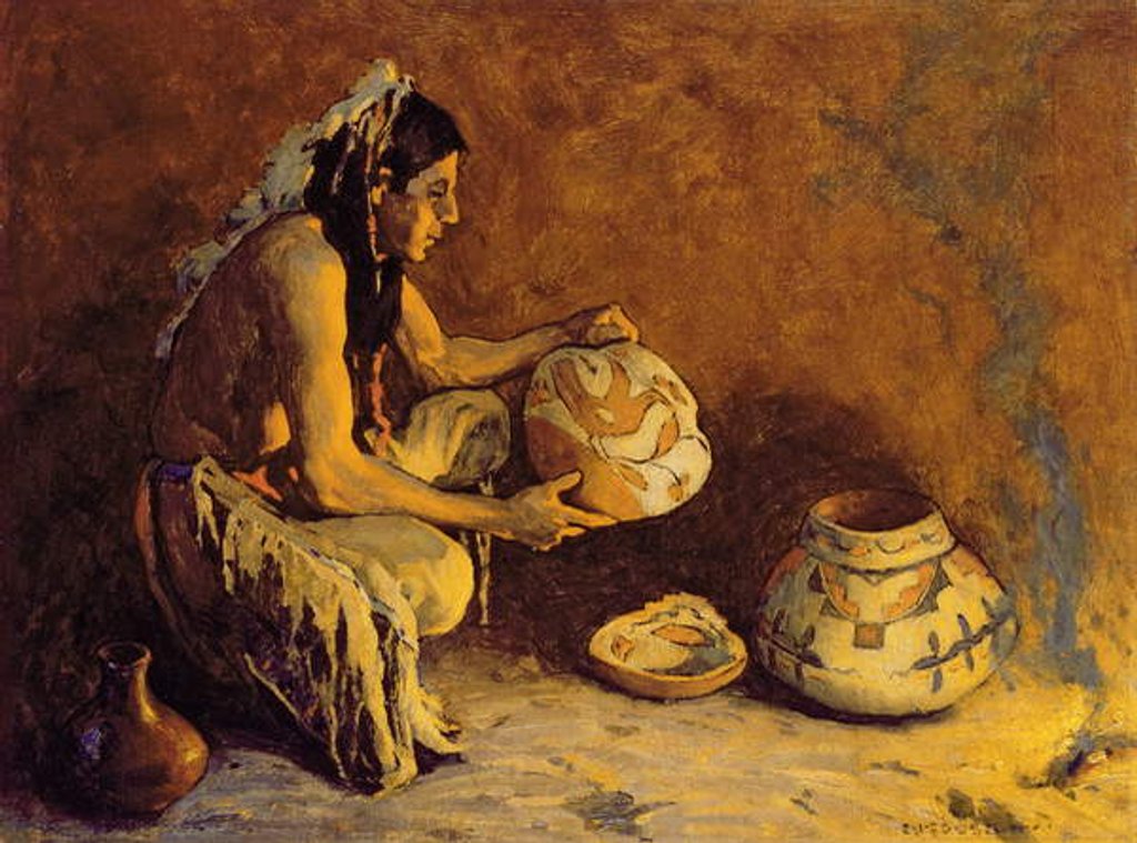 Detail of The Bird Jar, 1933 by Eanger Irving Couse