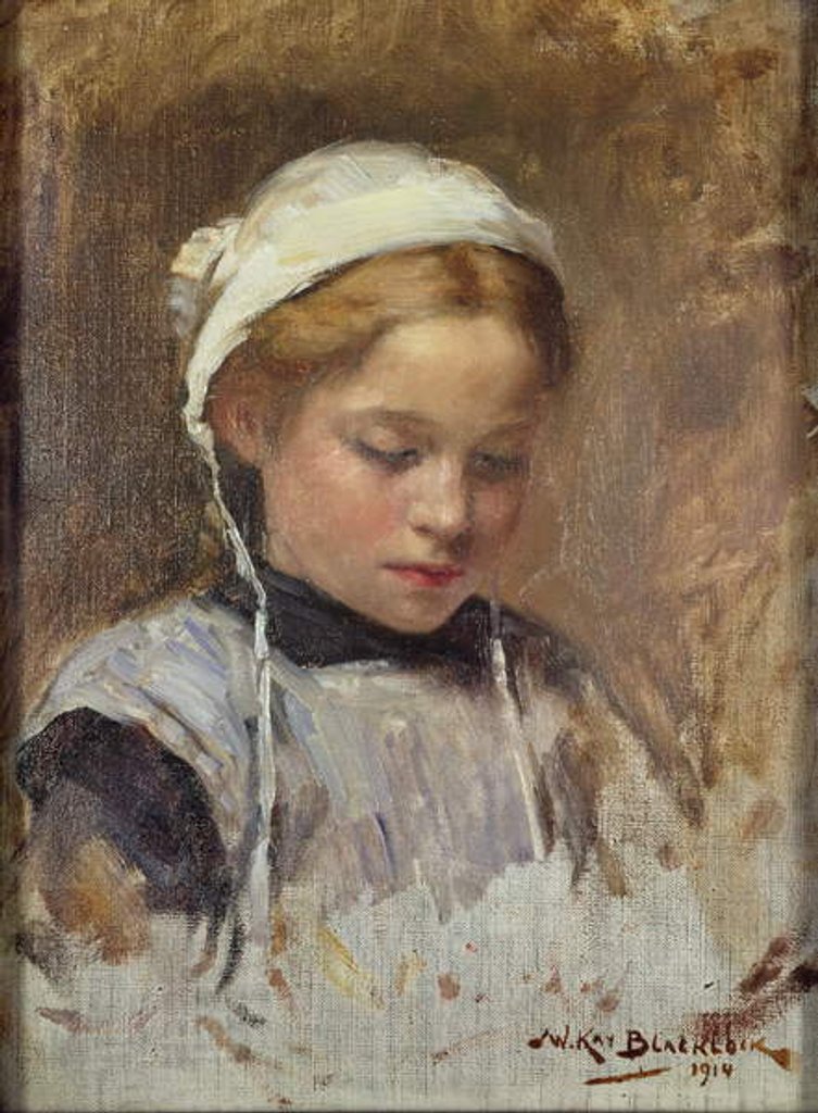 Detail of Young Girl in a Blue Pinafore, 1914 by William Kay Blacklock