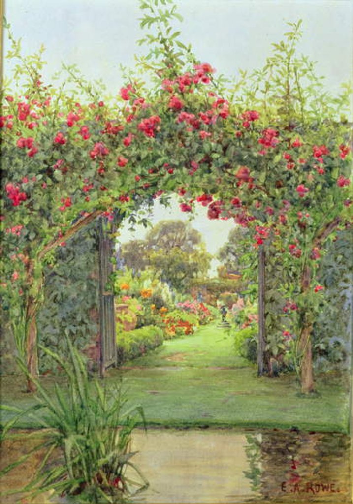 Detail of Crimson Rambler, Harleyford Manor, Marlow by Ernest Arthur Rowe