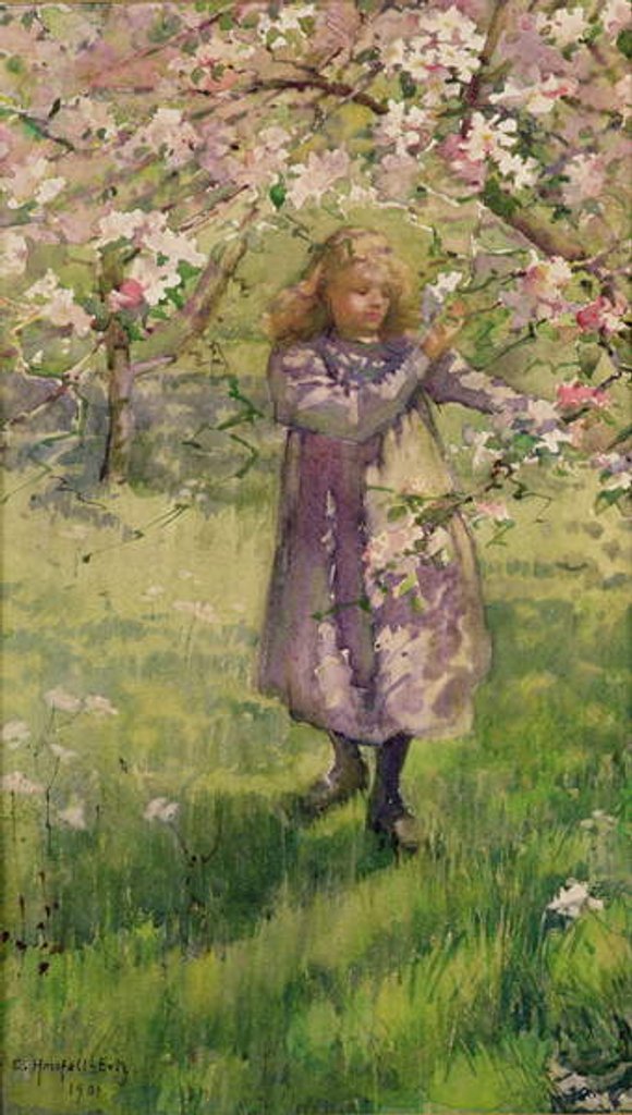 Detail of Picking Apple Blossom, 1901 by Ethel Horsfall Ertz