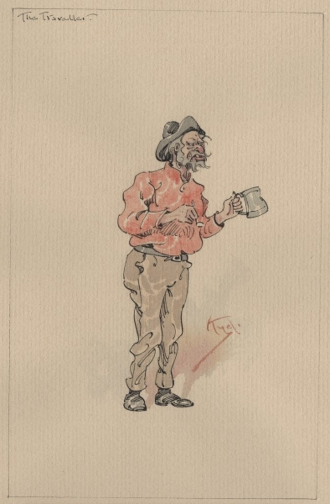 Detail of The Traveller, c.1920s by Joseph Clayton Clarke