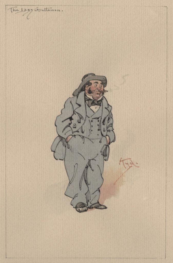 Detail of The Lazy Gentleman, c.1920s by Joseph Clayton Clarke