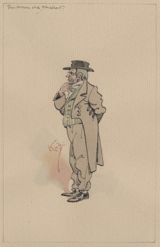 Detail of The Grim Old Shaker, c.1920s by Joseph Clayton Clarke