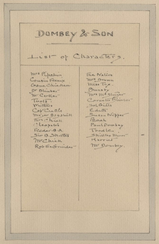 Detail of List of Characters, c.1920s by Joseph Clayton Clarke