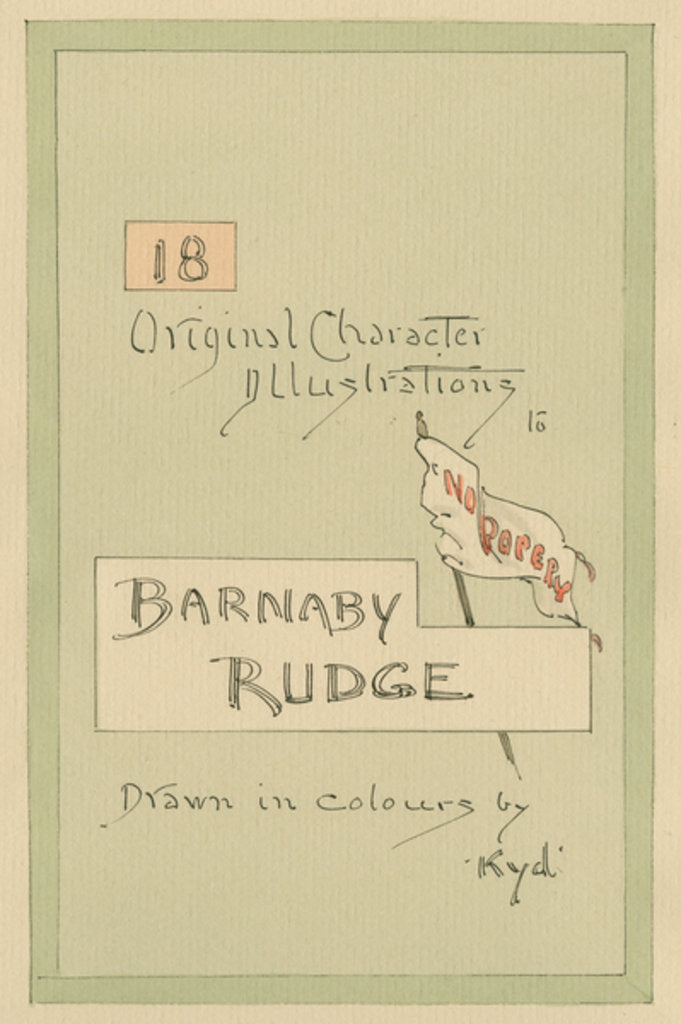 Detail of Title Page, Illustrations for 'Barnaby Rudge', c.1920s by Joseph Clayton Clarke