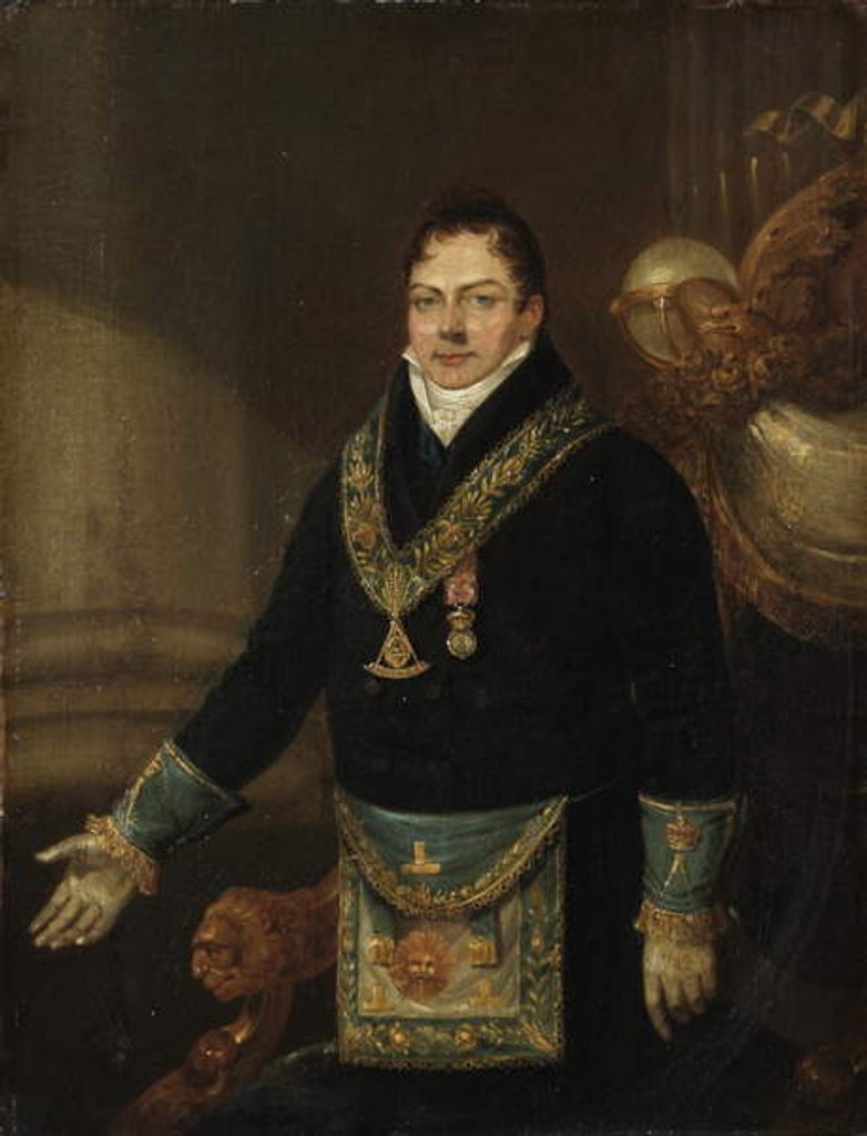 Detail of Augustus Frederick, Duke of Sussex as Grand Master, 1827 by J. Naish