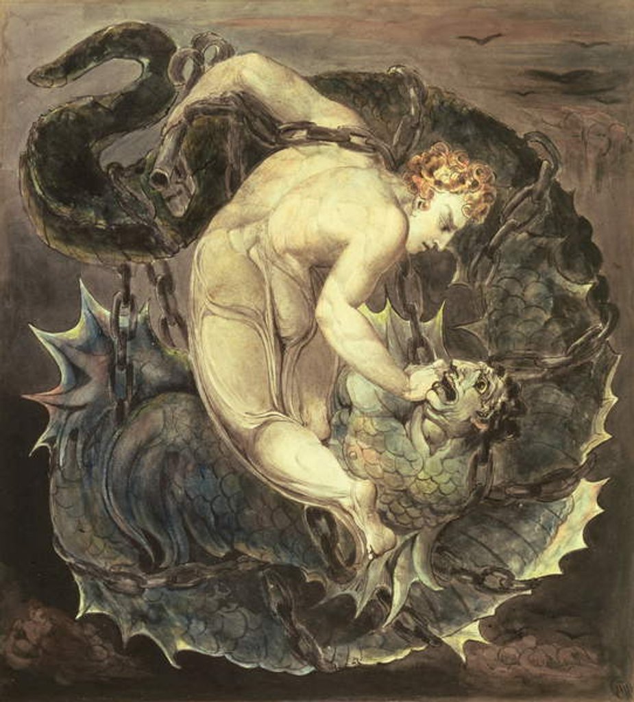 Detail of The Angel Michael Binding Satan c.1805 by William Blake