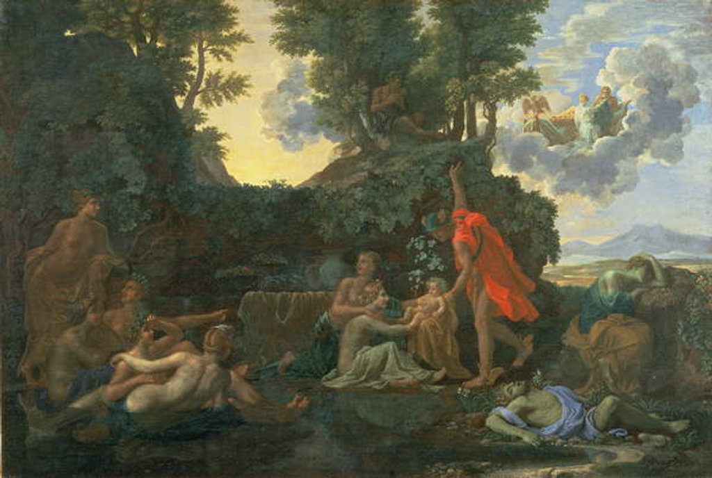 Detail of The Infant Bacchus Entrusted to the Nymphs of Nysa; The Death of Echo and Narcissus, 1657 by Nicolas Poussin