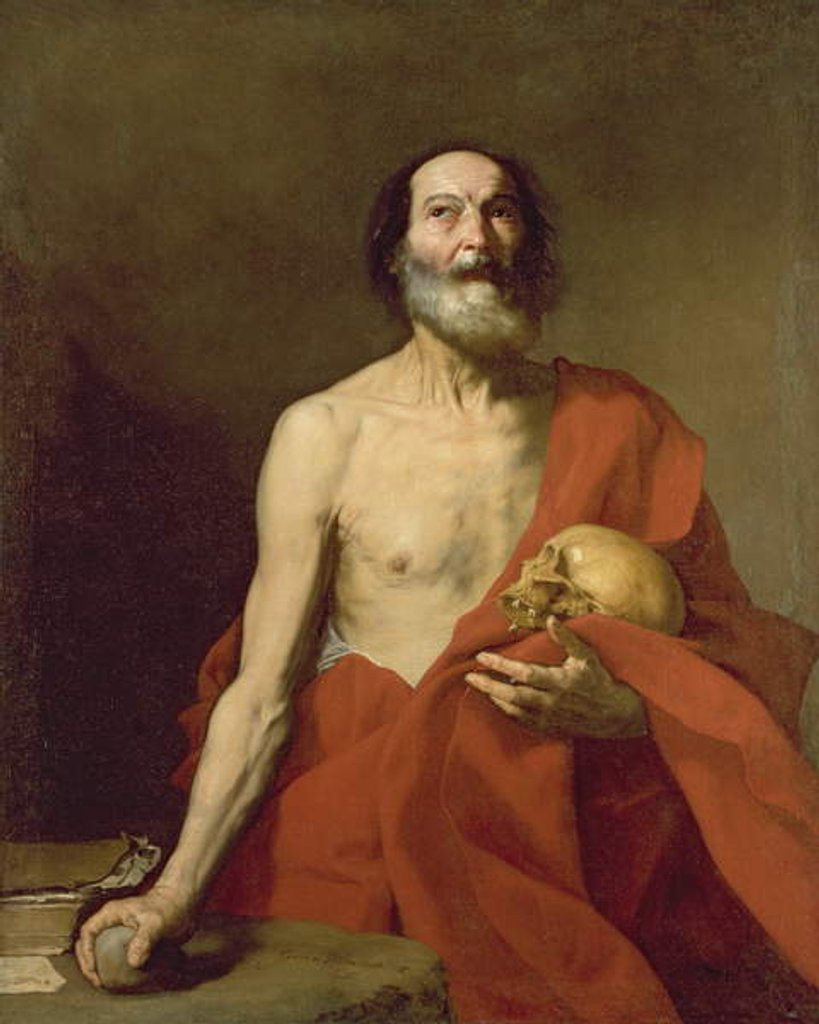 Detail of Saint Jerome, 1640 by Jusepe de (1591-1652) Ribera