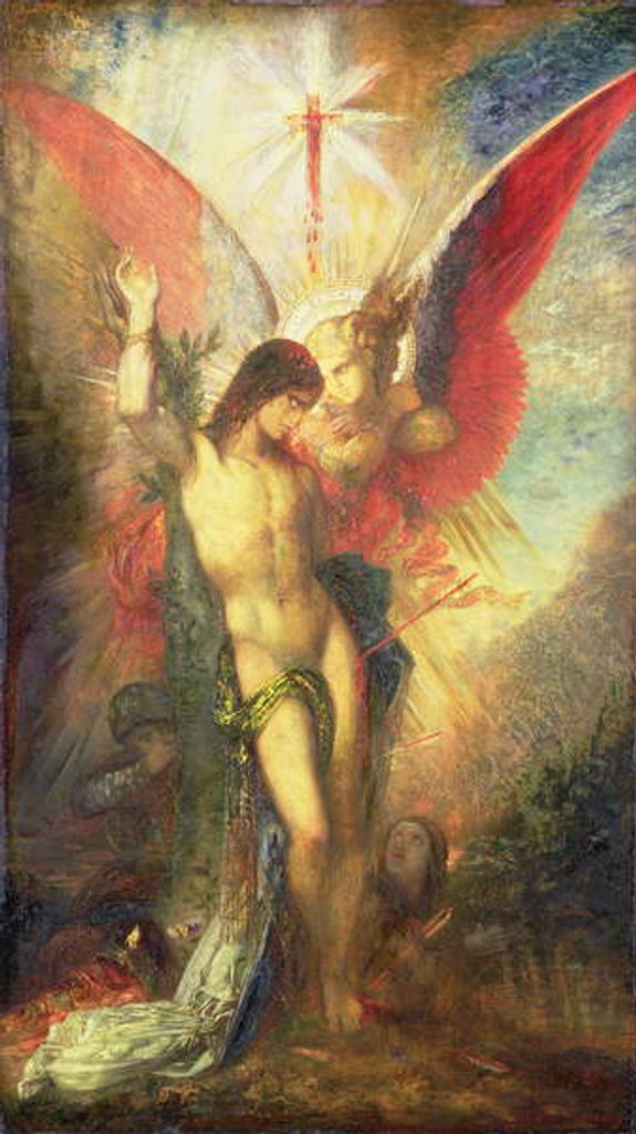 Detail of St. Sebastian and the Angel, c.1876 by Gustave Moreau