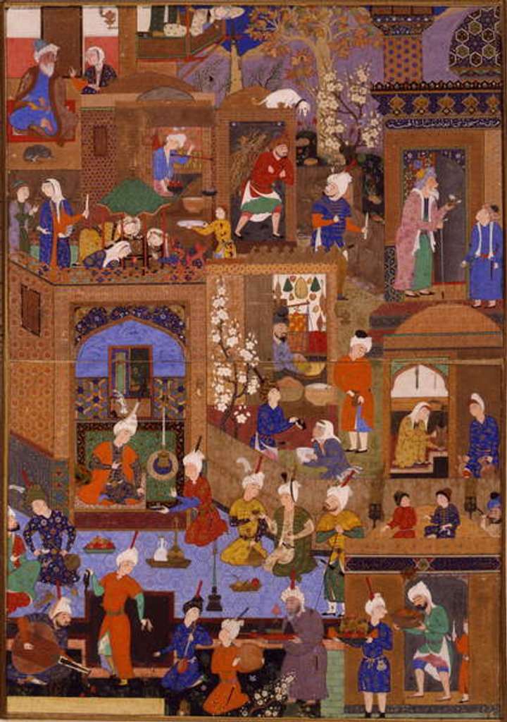 Detail of Nighttime in a City by Mir Sayyid'Ali