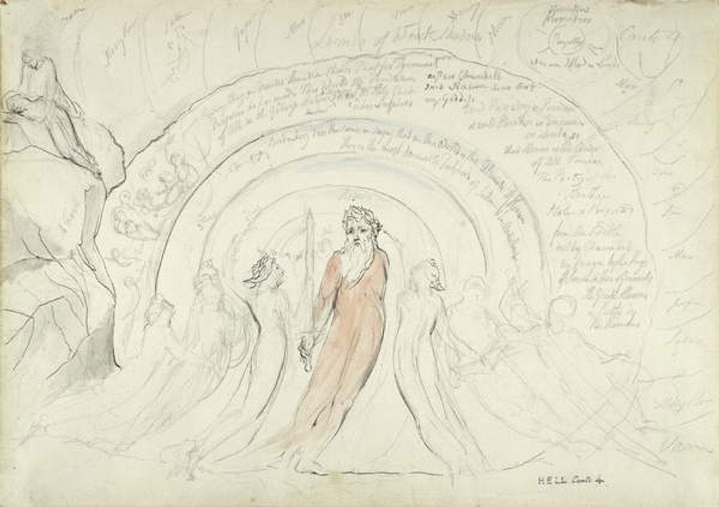 Detail of The Shades of Homer and other Poets of Antiquity by William Blake