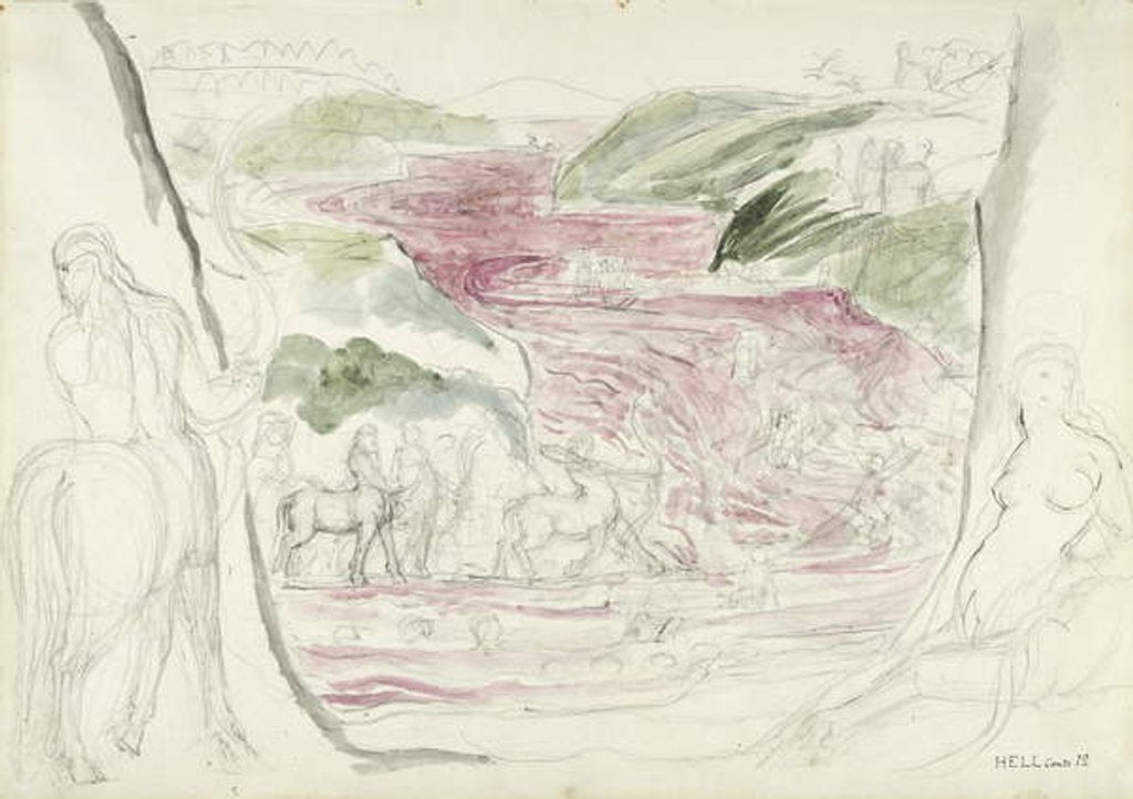 Detail of Illustration to the 'Divine Comedy' by Dante Alighieri, 1824-27 by William Blake