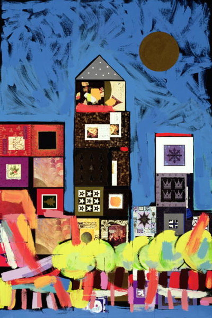 Detail of Nightime, Canary Wharf by Frances Treanor