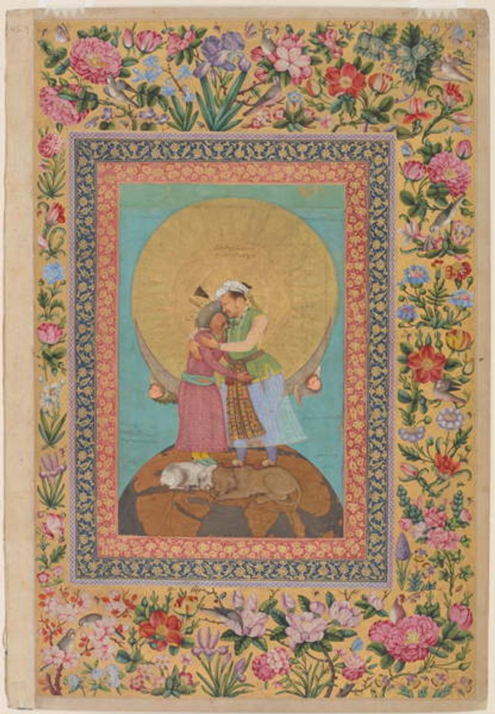 Detail of Allegorical representation of Emperor Jahangir and Shah Abbas of Persia by Abu'l Hasan