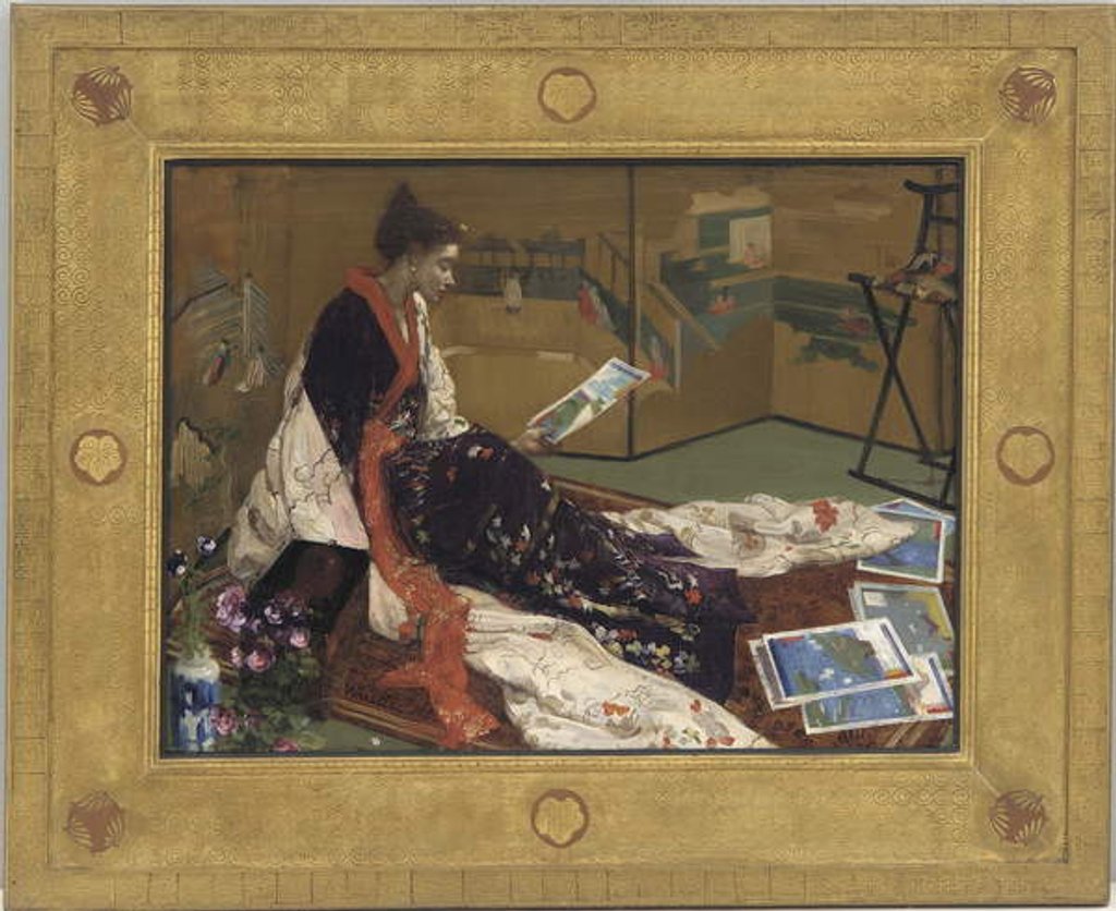 Detail of Caprice in Purple and Gold: The Golden Screen, 1864 by James Abbott McNeill Whistler