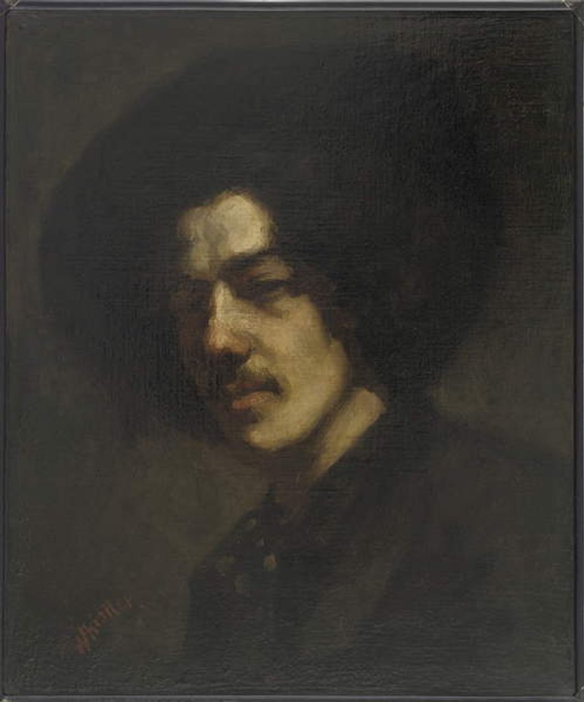 Detail of Portrait of Whistler with a Hat, 1857-59 by James Abbott McNeill Whistler