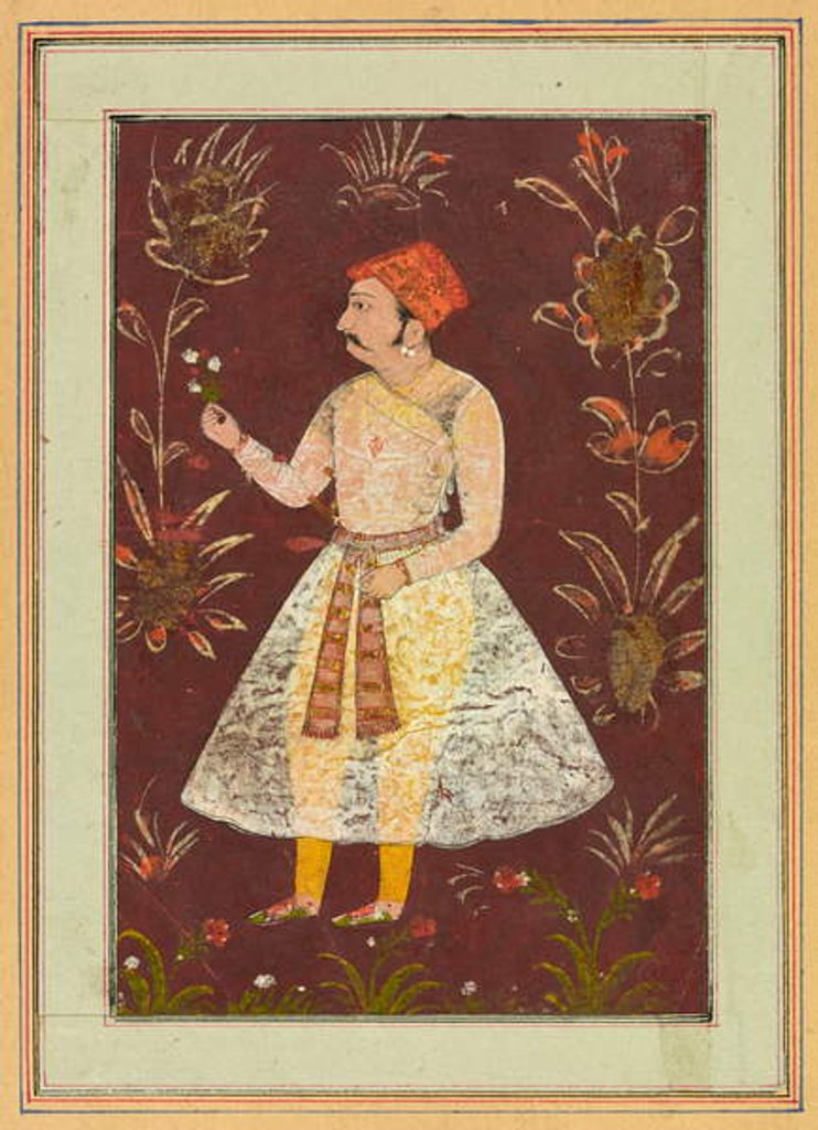Detail of A Rajput nobleman, c.1630-1640 by Indian School
