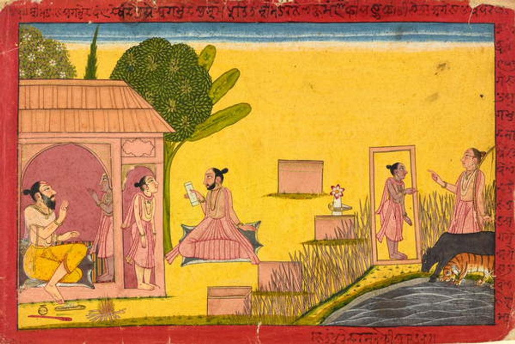 Detail of Lakshmana at the hermitage, folio from a Ramayana, c.1690-1710 by Central Indian School